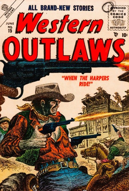 Western Outlaws #15 (1956) | Atlas Tales Cover Image